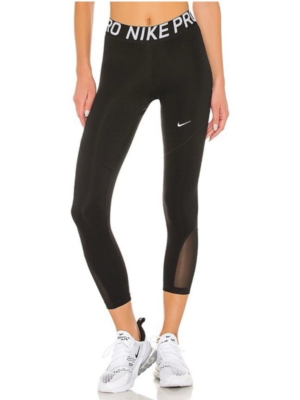 NikePro 365 Mid-Rise Cropped Mesh Panel Leggings